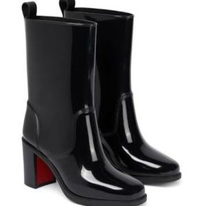 Christian Louboutin Loubirain Black PVC Boots 40